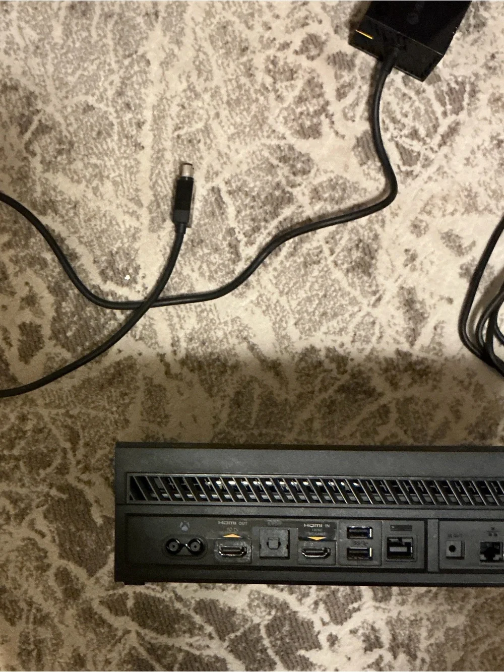 Microsoft Black Xbox One Console with Blue Power LED and Power Brick